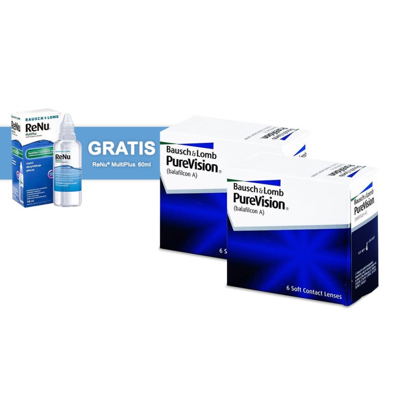 PureVision - 2x6 soczewek - plus ReNu MultiPlus 60 ml PureVision - 2x6 soczewek - plus ReNu MultiPlus 60 ml