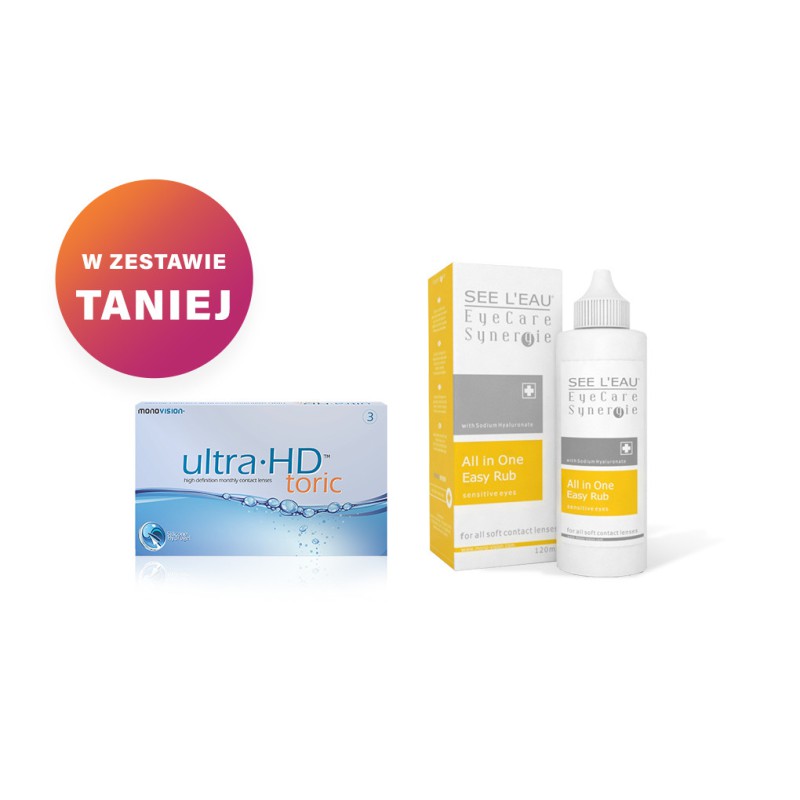 Zestaw Ultra HD Toric + SEE L'EAU EyeCare Synergie 120ml Zestaw Ultra HD Toric + SEE L'EAU EyeCare Synergie 120ml