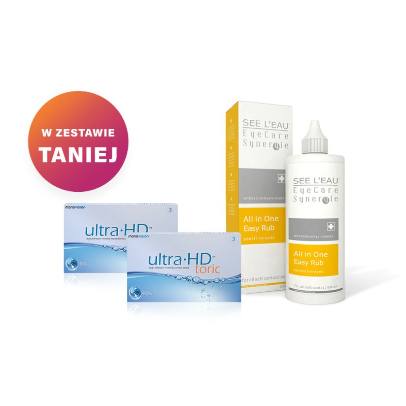 Zestaw 2x Ultra HD Toric + SEE L'EAU EyeCare Synergie 350ml Zestaw 2x Ultra HD Toric + SEE L'EAU EyeCare Synergie 350ml