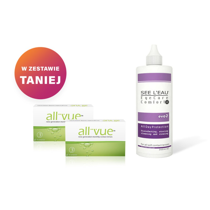 Zestaw 2x All Vue™ + SEE L'EAU EyeCare Comfort+ 360ml Zestaw 2x All Vue™ + SEE L'EAU EyeCare Comfort+ 360ml