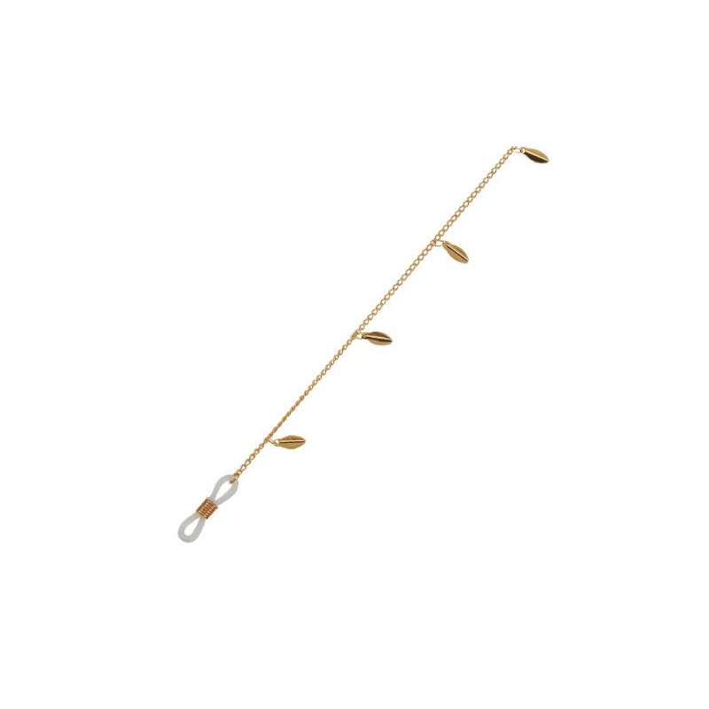 Łańcuszek do okularów listki - złoty