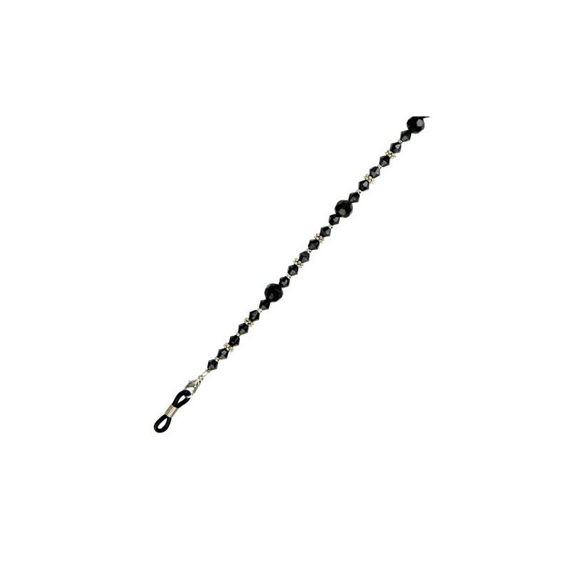 Łańcuszek do okularów koralik - czarny