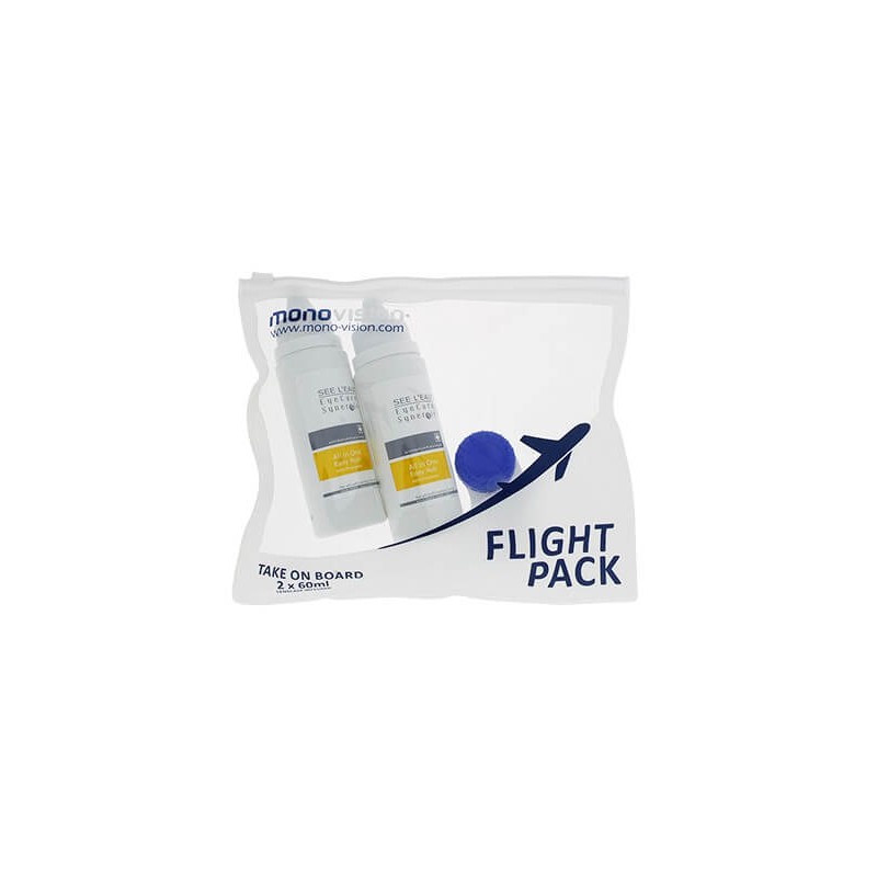 Flight Pack MonoVision 2x60ml + pojemnik na soczewki Flight Pack MonoVision 2x60ml + pojemnik na soczewki