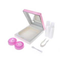 Kolorowe etui z lusterkiem i pęsetą - Pink Box Kolorowe etui z lusterkiem i pęsetą - Pink Box