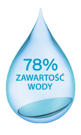 78% zawartości wody
